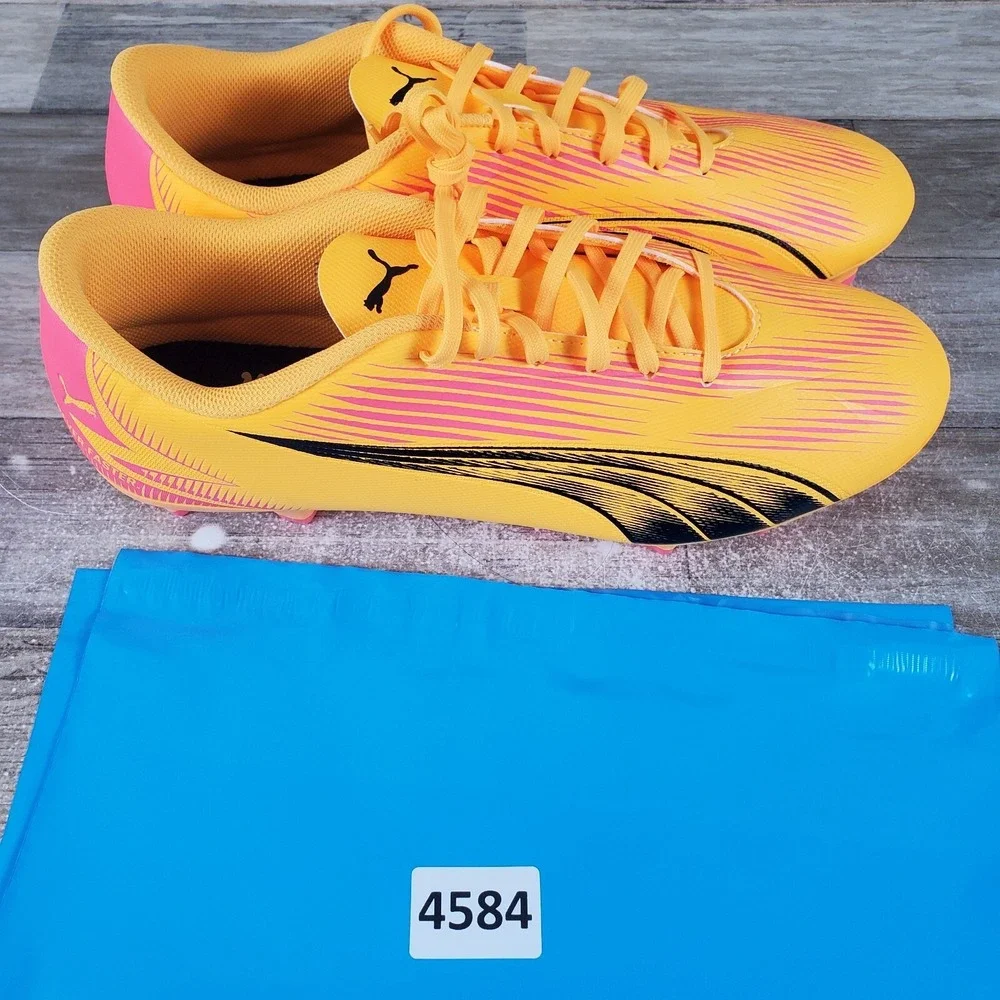 Puma Ultra Play‎ Mens Shoes Sz 11.5 Yellow Black Leather Lace-Up Soccer Cleats